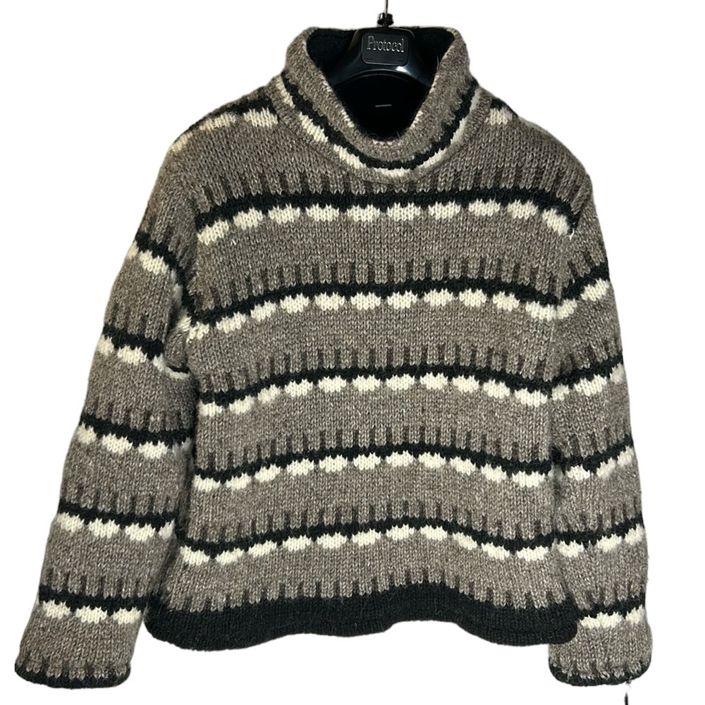 Women’s Wool Sweater Chunky Knit Size‎ Small Fleece Lined Cozy Mock Turtleneck